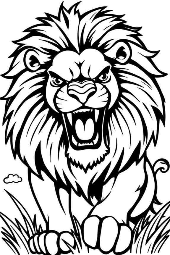 Roaring Lion Coloring Sheet