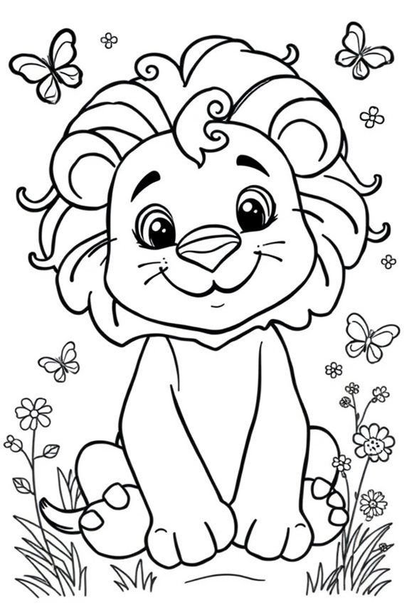 Playful Lion Coloring Sheet