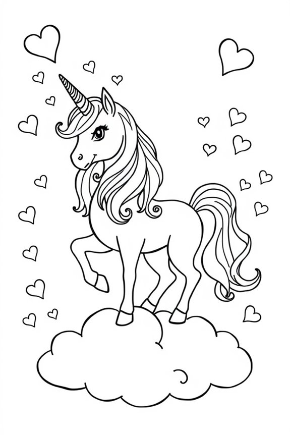 Rainbow Unicorn Coloring Sheet