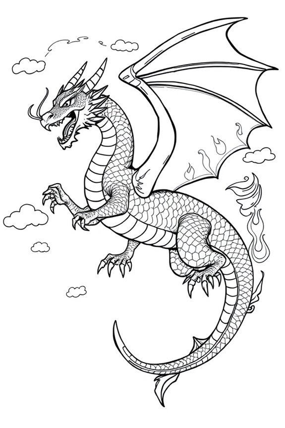 Fantasy Dragon Coloring Sheet