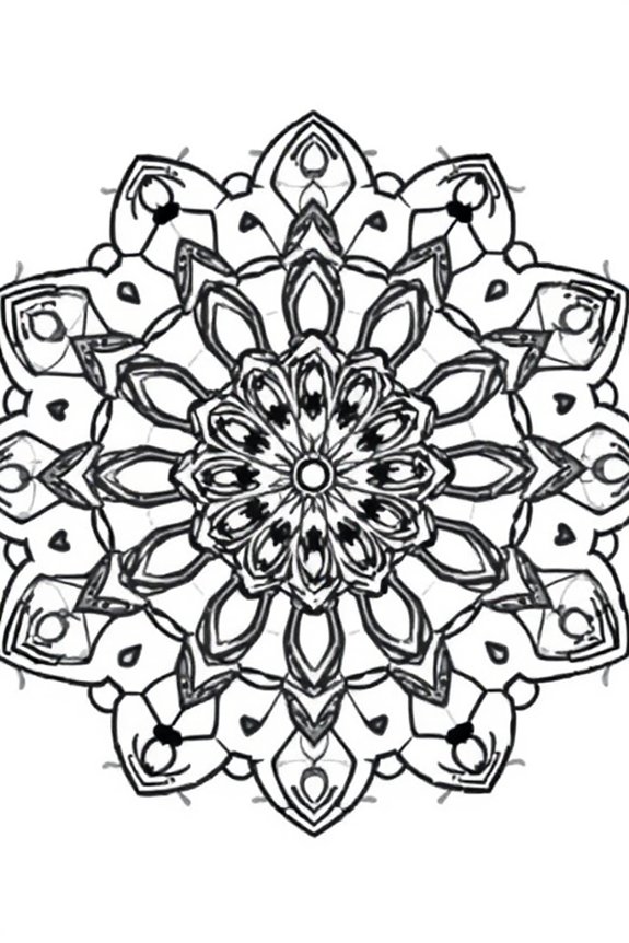 Easy Geometric Shapes Mandala Coloring Sheet