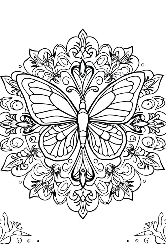 Joyful Butterfly Mandala Coloring Sheet