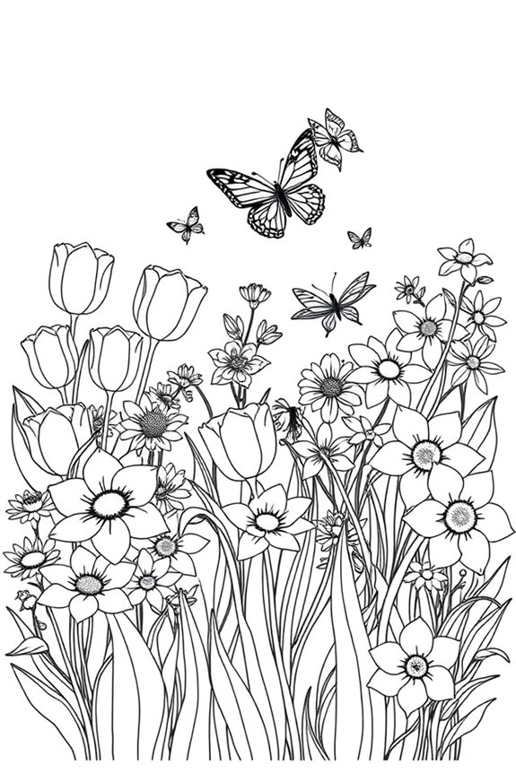 Spring Flower coloring sheet