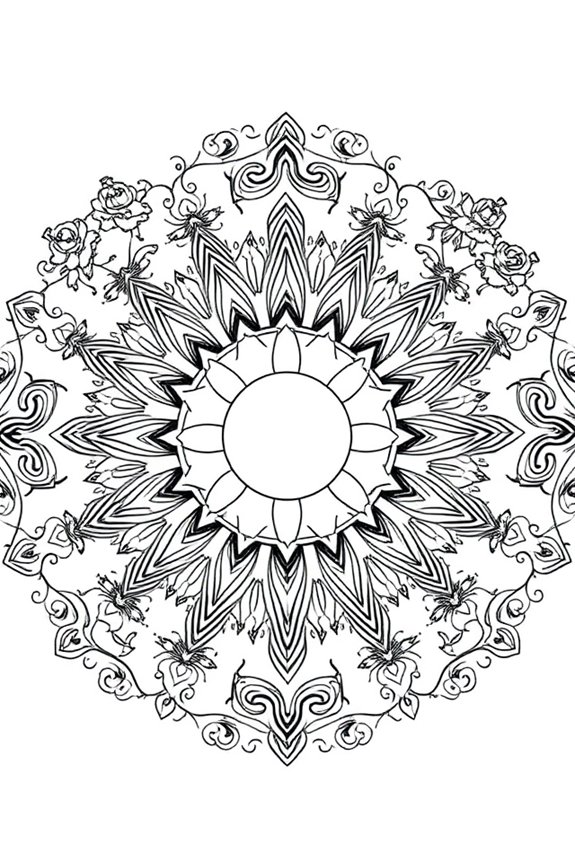Mandala Spring Sun coloring sheet