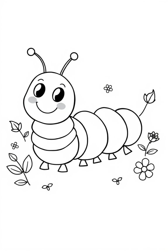 Friendly Caterpillar coloring sheet