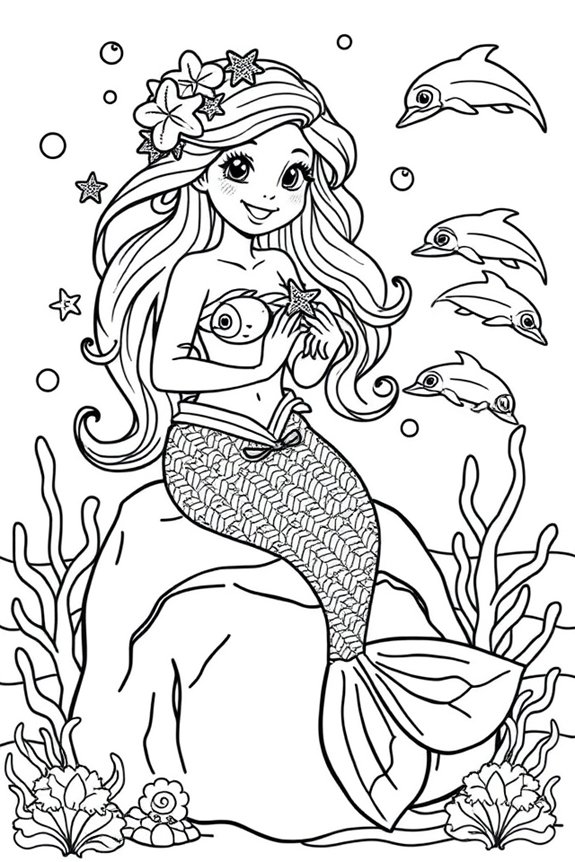 Mermaid Coloring Sheet
