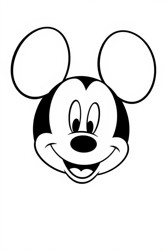 Mickey Mouse Simple Coloring Sheet