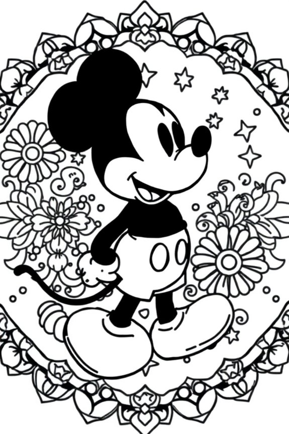 Mickey Mouse Mandala Coloring Sheet