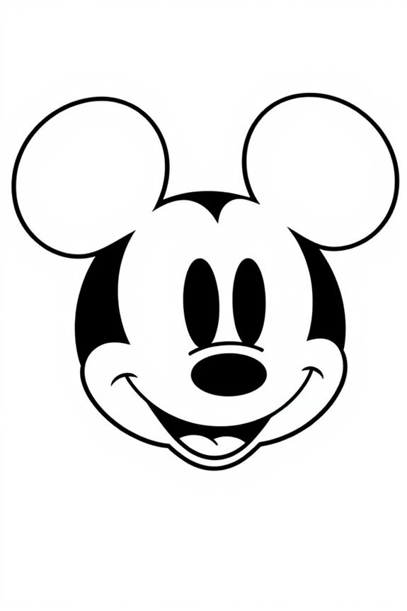 Mickey Mouse Silhouette Coloring Sheet