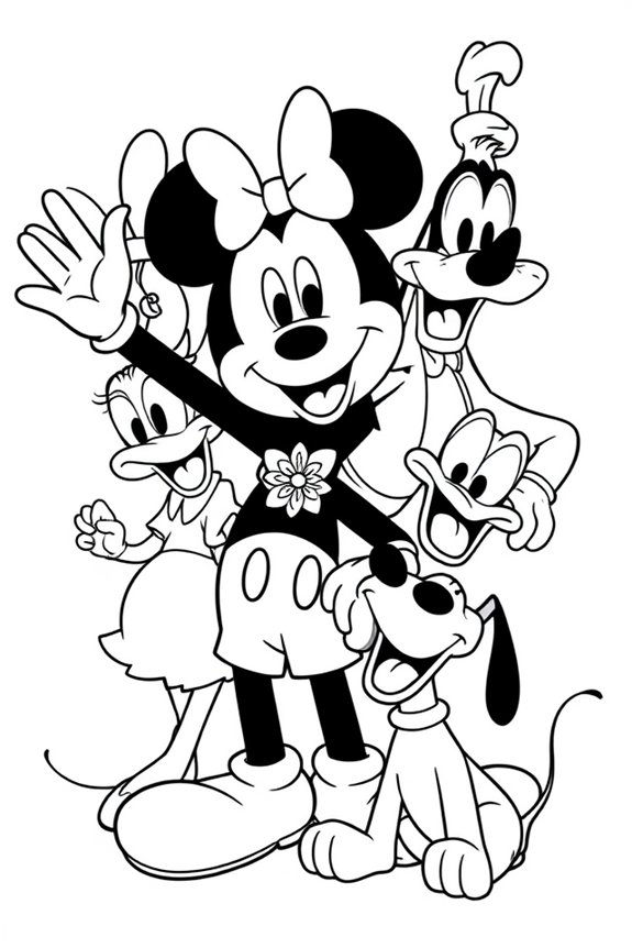 Mickey Mouse Friends Coloring Sheet