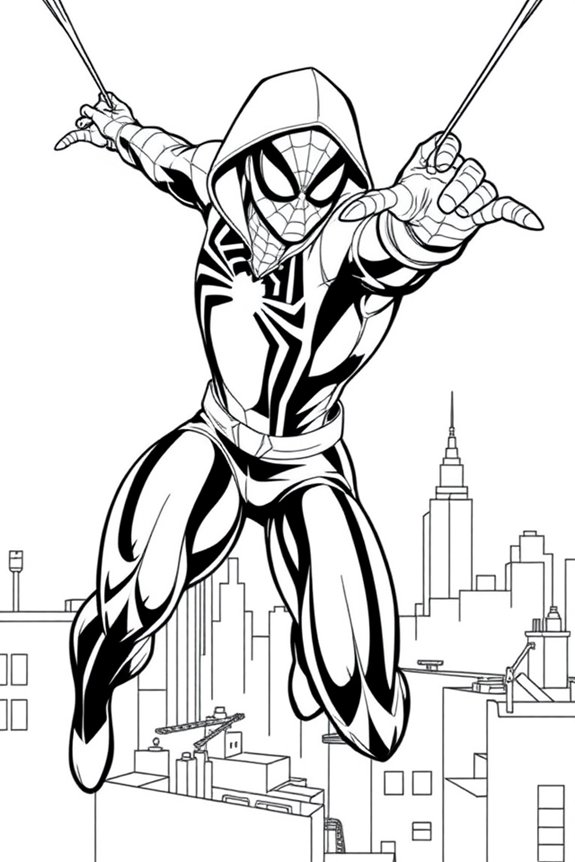 Miles Morales Action Pose Coloring Sheet