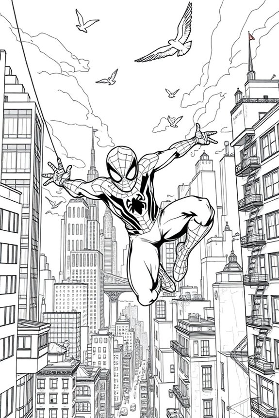 Miles Morales Cityscape Coloring Sheet