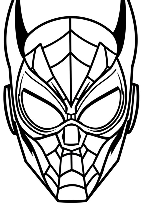 Miles Morales Superhero Mask Coloring Sheet