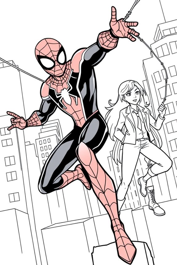 Miles Morales Friends Coloring Sheet