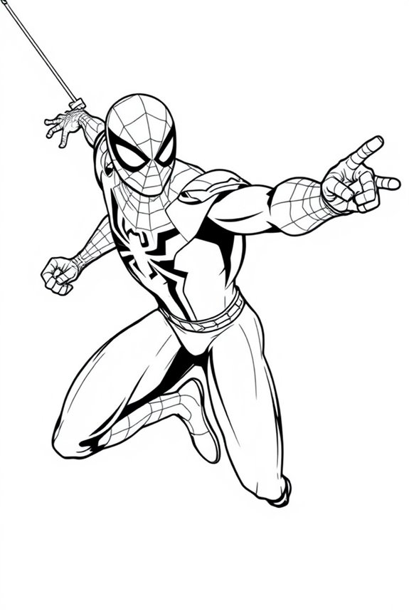 Miles Morales Web-Slinging Coloring Sheet