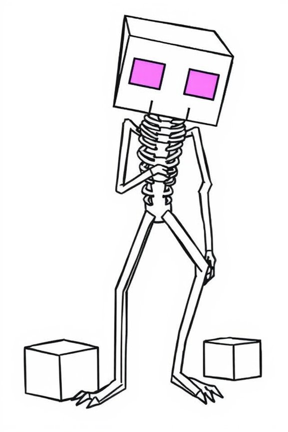 Enderman Line Art Coloring Sheet