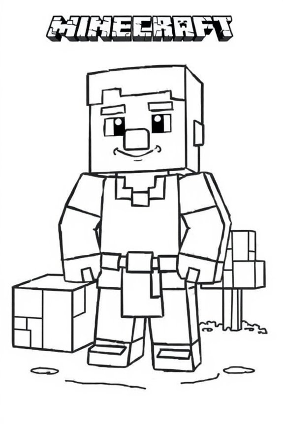 Minecraft Villager Coloring Sheet