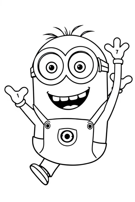 Happy Minion Dancing Coloring Sheet
