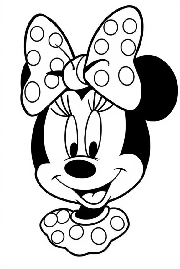 Minnie Mouse Simple Coloring Sheet