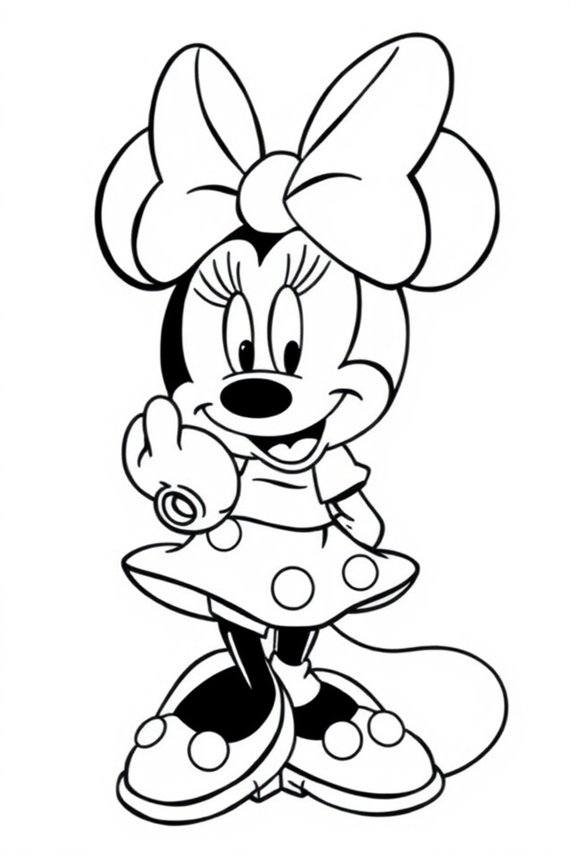Minnie Mouse Line Art Coloring Sheet