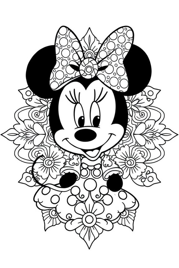 Minnie Mouse Mandala Coloring Sheet