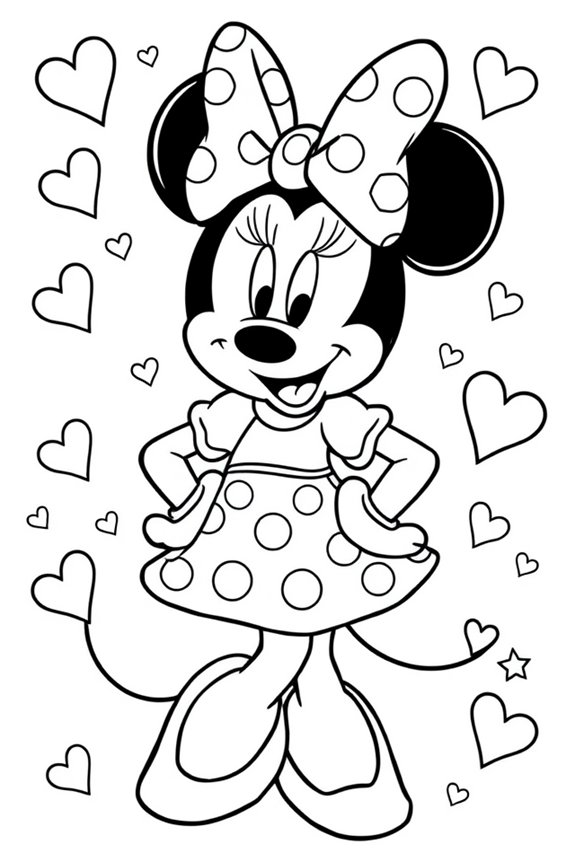 Minnie Mouse Cartoon Style Coloring Sheet