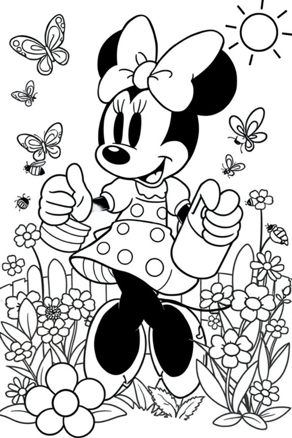 Minnie Mouse Garden Adventure Coloring Sheet