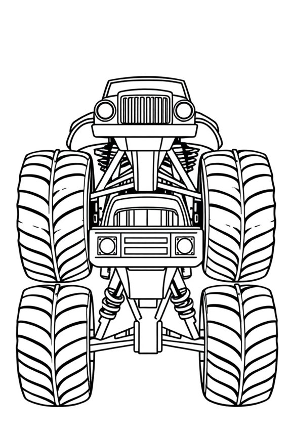 Simple Monster Truck Coloring Sheet