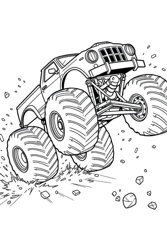Exploring Monster Truck Coloring Sheet
