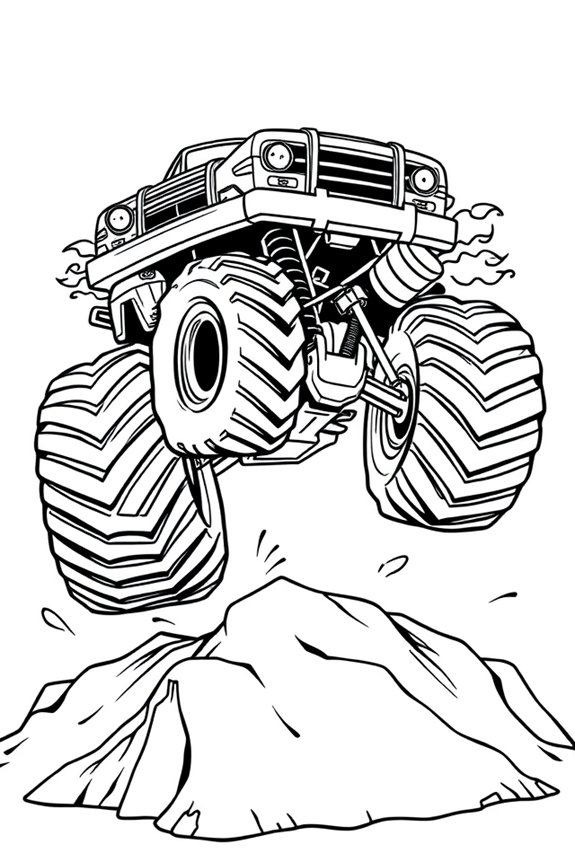 Retro Monster Truck Coloring Sheet