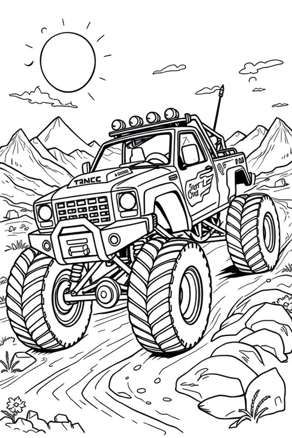 Adventure Monster Truck Coloring Sheet