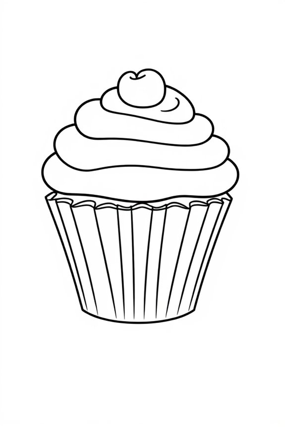 Simple Cupcake Coloring Sheet