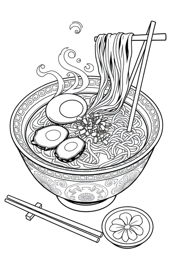Ramen Bowl Coloring Sheet