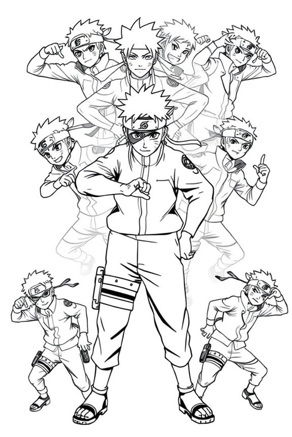 Naruto Shadow Clone Coloring Sheet