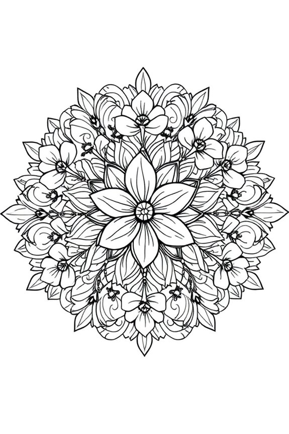 Sakura Cherry Blossom Mandala Coloring Sheet