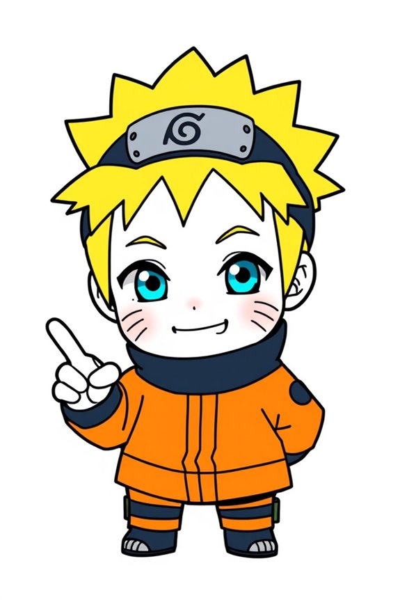 Naruto Uzumaki Chibi Coloring Sheet