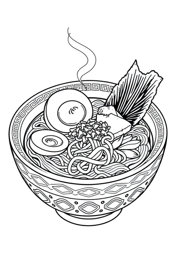 Ramen Bowl Coloring Sheet