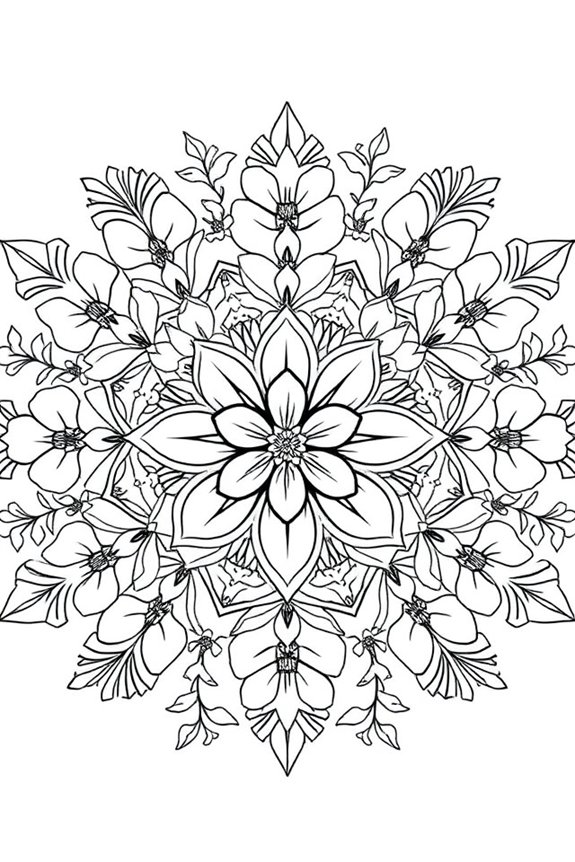 Sakura Cherry Blossom Mandala Coloring Sheet