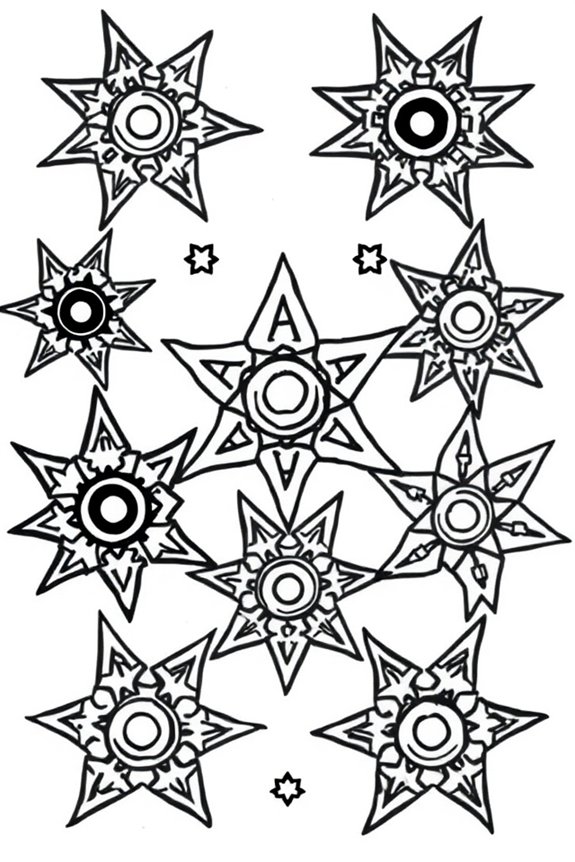 Naruto Ninja Stars Coloring Sheet