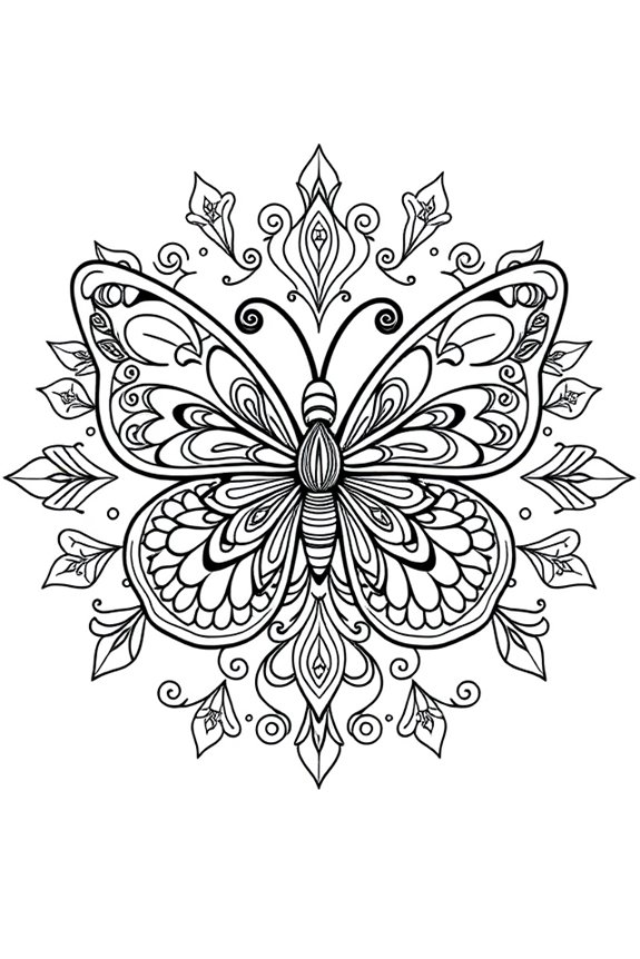 Butterfly Mandala Coloring Sheet