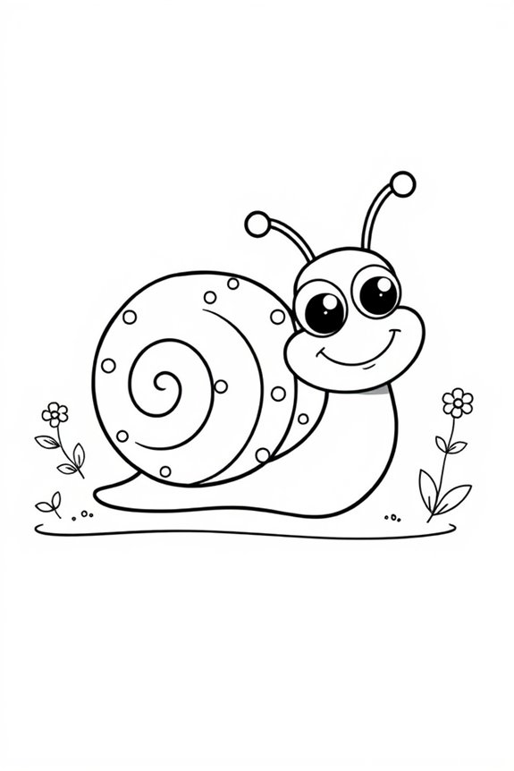 Cute Snail Coloring Sheet