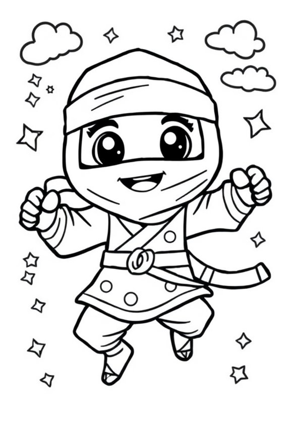 Cute Ninja Coloring Sheet