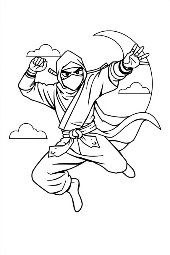 Simple Ninja Coloring Sheet