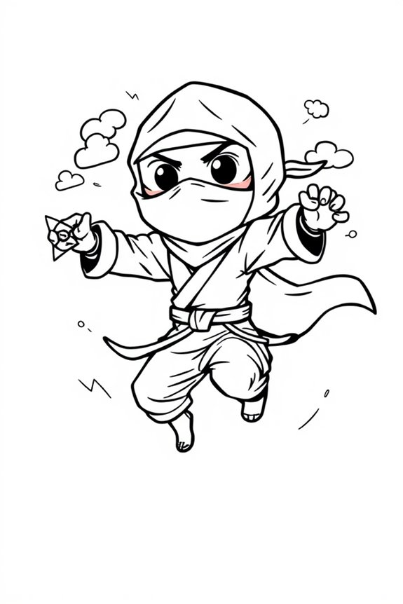 Cartoon Ninja Coloring Sheet