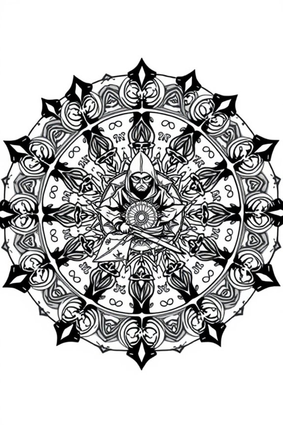 Ninja Mandala Coloring Sheet