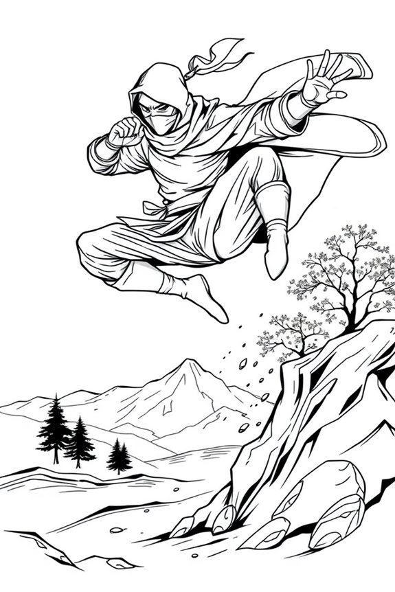 Ninja in Action Coloring Sheet