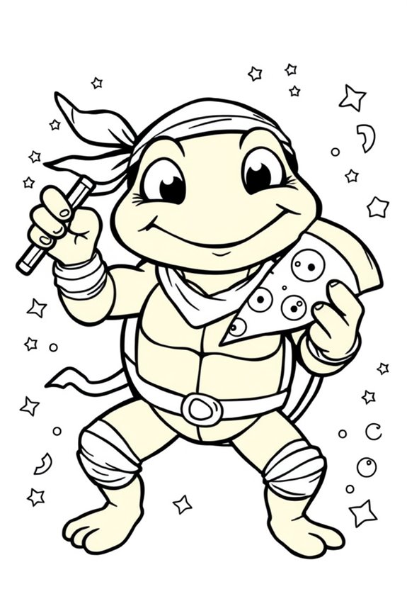 Silly Ninja Turtle Coloring Sheet