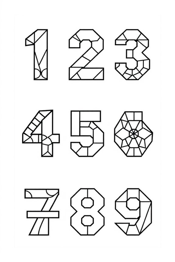 Geometric Number Coloring Sheet