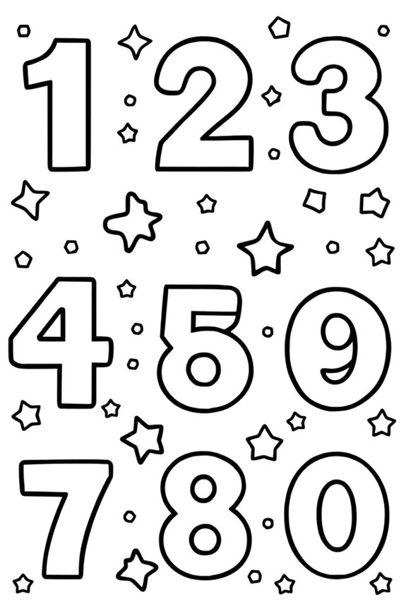 Simple Pattern Number Coloring Sheet
