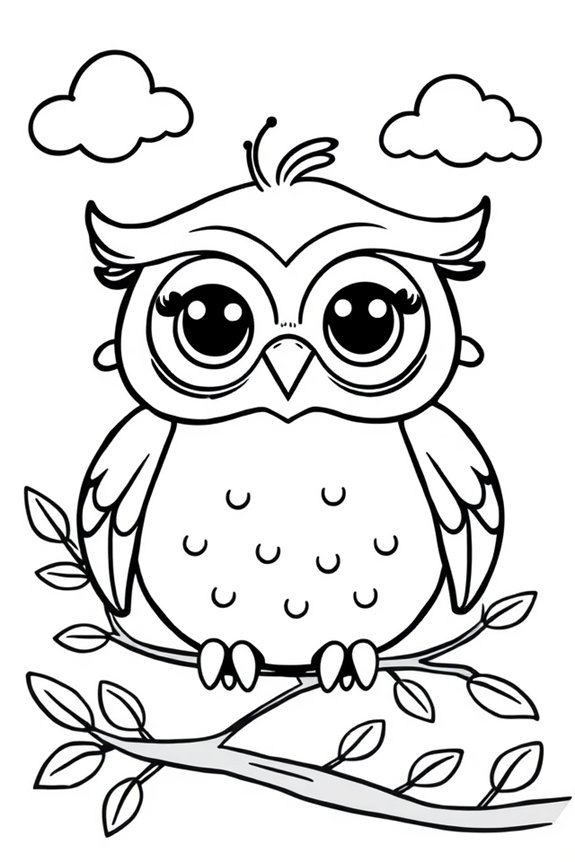 Cartoon Owl Coloring Sheet